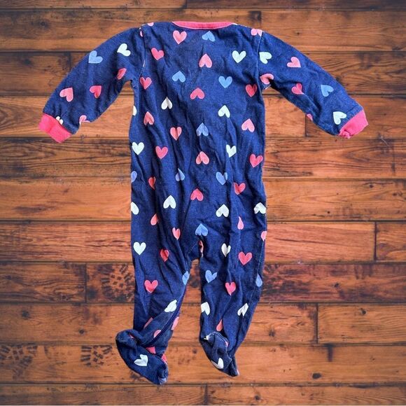 5 for $25🔥Baby Girl 0-3 Months Onesies Brand Hearts Footies Jumpsuit - Picture 2 of 5